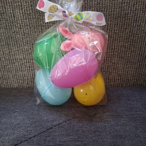 Pink Zebra Easter Egg Decor Set - Pink, Green, Blue, Yellow